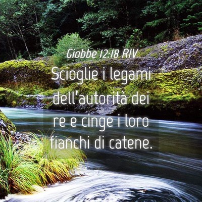 Picture 04 - Giobbe 12:18 RIV - Scioglie i legami dell’autorità dei re e cinge - Bible Verse Picture