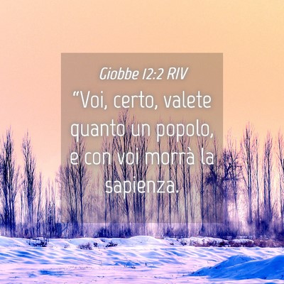 Picture 04 - Giobbe 12:2 RIV - “Voi, certo, valete quanto un popolo, e con voi - Bible Verse Picture