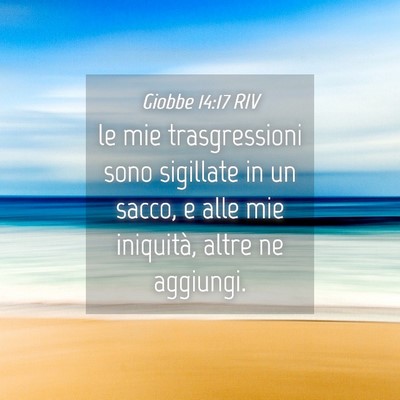 Picture 04 - Giobbe 14:17 RIV - le mie trasgressioni sono sigillate in un sacco, - Bible Verse Picture