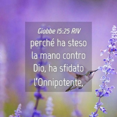 Picture 04 - Giobbe 15:25 RIV - perché ha steso la mano contro Dio, ha sfidato - Bible Verse Picture
