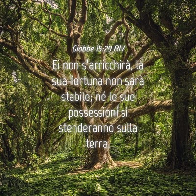 Picture 04 - Giobbe 15:29 RIV - Ei non s’arricchirà, la sua fortuna non sarà - Bible Verse Picture