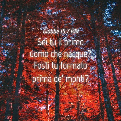 Picture 04 - Giobbe 15:7 RIV - Sei tu il primo uomo che nacque? Fosti tu formato - Bible Verse Picture