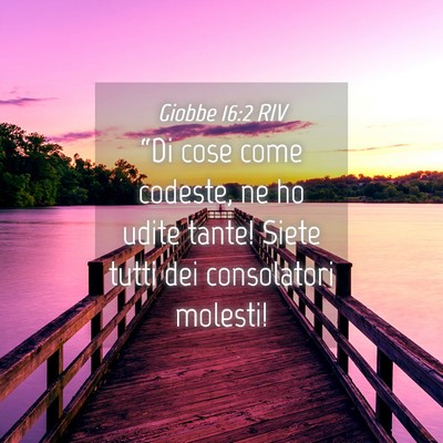 Picture 04 - Giobbe 16:2 RIV - “Di cose come codeste, ne ho udite tante! Siete - Bible Verse Picture