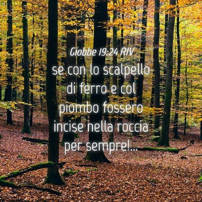 Picture 04 - Giobbe 19:24 RIV - se con lo scalpello di ferro e col piombo fossero - Bible Verse Picture