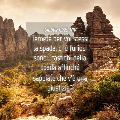Picture 04 - Giobbe 19:29 RIV - Temete per voi stessi la spada, ché furiosi sono - Bible Verse Picture