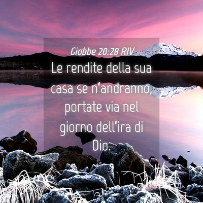 Picture 04 - Giobbe 20:28 RIV - Le rendite della sua casa se n’andranno, - Bible Verse Picture