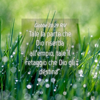 Picture 04 - Giobbe 20:29 RIV - Tale la parte che Dio riserba all’empio, tale - Bible Verse Picture