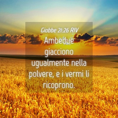 Picture 04 - Giobbe 21:26 RIV - Ambedue giacciono ugualmente nella polvere, e i - Bible Verse Picture