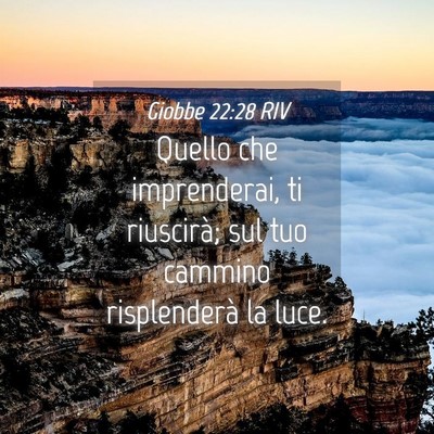 Picture 04 - Giobbe 22:28 RIV - Quello che imprenderai, ti riuscirà; sul tuo - Bible Verse Picture