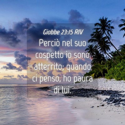 Picture 04 - Giobbe 23:15 RIV - Perciò nel suo cospetto io sono atterrito; - Bible Verse Picture