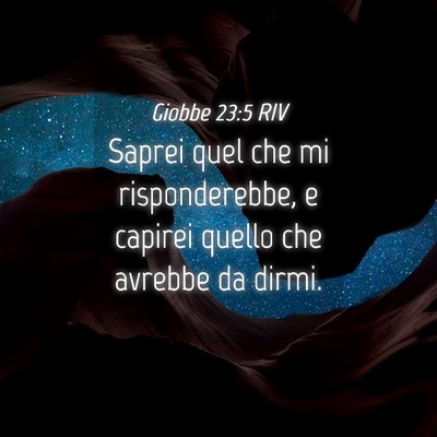 Picture 04 - Giobbe 23:5 RIV - Saprei quel che mi risponderebbe, e capirei - Bible Verse Picture