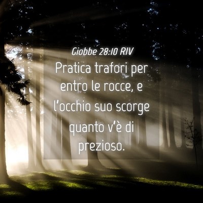 Picture 04 - Giobbe 28:10 RIV - Pratica trafori per entro le rocce, e l’occhio - Bible Verse Picture
