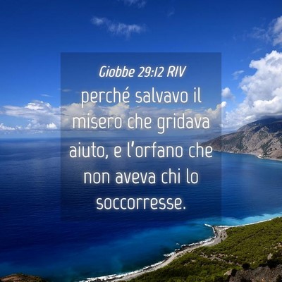 Picture 04 - Giobbe 29:12 RIV - perché salvavo il misero che gridava aiuto, e - Bible Verse Picture