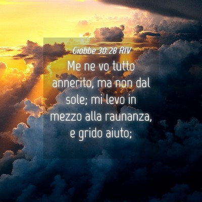 Picture 04 - Giobbe 30:28 RIV - Me ne vo tutto annerito, ma non dal sole; mi levo - Bible Verse Picture