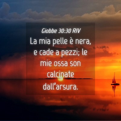 Picture 04 - Giobbe 30:30 RIV - La mia pelle è nera, e cade a pezzi; le mie ossa - Bible Verse Picture