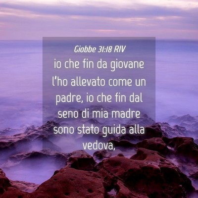 Picture 04 - Giobbe 31:18 RIV - io che fin da giovane l’ho allevato come un - Bible Verse Picture