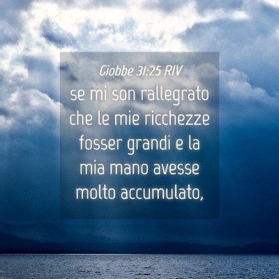 Picture 04 - Giobbe 31:25 RIV - se mi son rallegrato che le mie ricchezze fosser - Bible Verse Picture