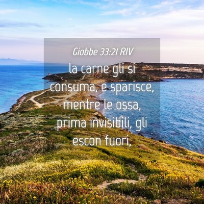 Picture 04 - Giobbe 33:21 RIV - la carne gli si consuma, e sparisce, mentre le - Bible Verse Picture