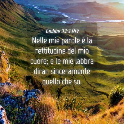 Picture 04 - Giobbe 33:3 RIV - Nelle mie parole è la rettitudine del mio cuore; - Bible Verse Picture