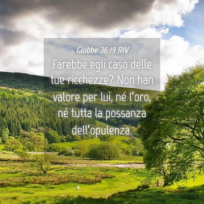 Picture 04 - Giobbe 36:19 RIV - Farebbe egli caso delle tue ricchezze? Non han - Bible Verse Picture