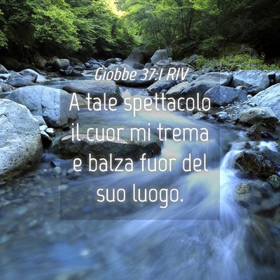 Picture 04 - Giobbe 37:1 RIV - A tale spettacolo il cuor mi trema e balza fuor - Bible Verse Picture