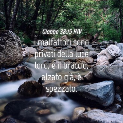Picture 04 - Giobbe 38:15 RIV - i malfattori sono privati della luce loro, e il - Bible Verse Picture