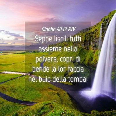 Picture 04 - Giobbe 40:13 RIV - Seppelliscili tutti assieme nella polvere, copri - Bible Verse Picture