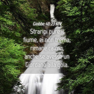 Picture 04 - Giobbe 40:23 RIV - Straripi pure il fiume, ei non trema; rimane - Bible Verse Picture