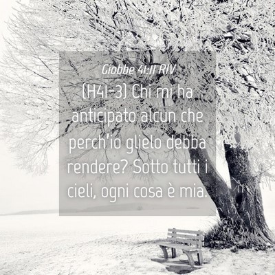 Picture 04 - Giobbe 41:11 RIV - (H41-3) Chi mi ha anticipato alcun che perch’io - Bible Verse Picture
