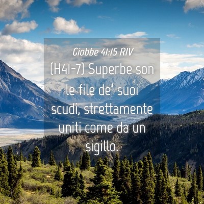 Picture 04 - Giobbe 41:15 RIV - (H41-7) Superbe son le file de’ suoi scudi, - Bible Verse Picture