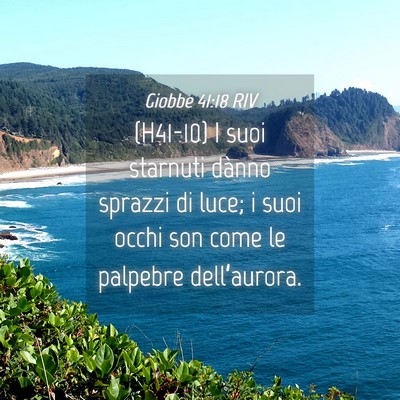 Picture 04 - Giobbe 41:18 RIV - (H41-10) I suoi starnuti dànno sprazzi di luce; - Bible Verse Picture