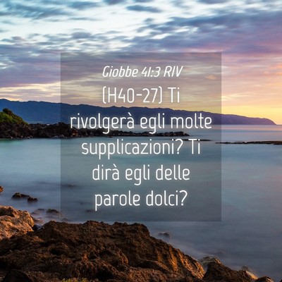 Picture 04 - Giobbe 41:3 RIV - (H40-27) Ti rivolgerà egli molte supplicazioni? - Bible Verse Picture