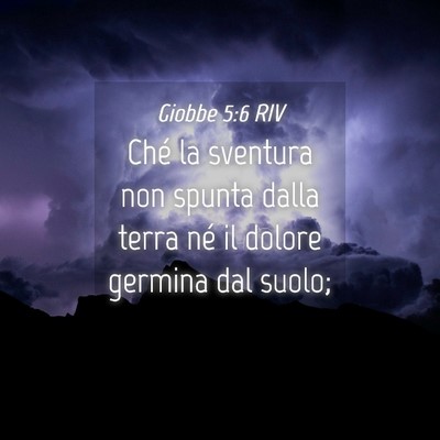 Picture 04 - Giobbe 5:6 RIV - Ché la sventura non spunta dalla terra né il - Bible Verse Picture