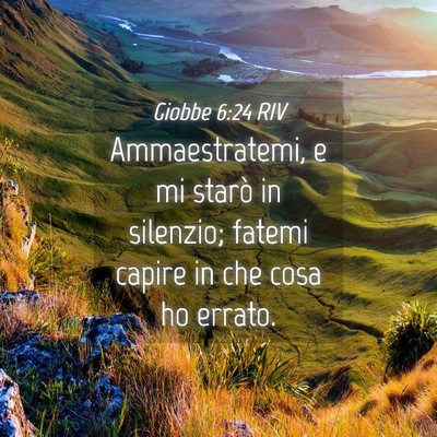 Picture 04 - Giobbe 6:24 RIV - Ammaestratemi, e mi starò in silenzio; fatemi - Bible Verse Picture