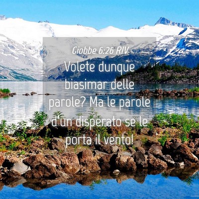Picture 04 - Giobbe 6:26 RIV - Volete dunque biasimar delle parole? Ma le parole - Bible Verse Picture