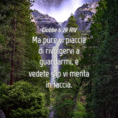 Picture 04 - Giobbe 6:28 RIV - Ma pure vi piaccia di rivolgervi a guardarmi, e - Bible Verse Picture