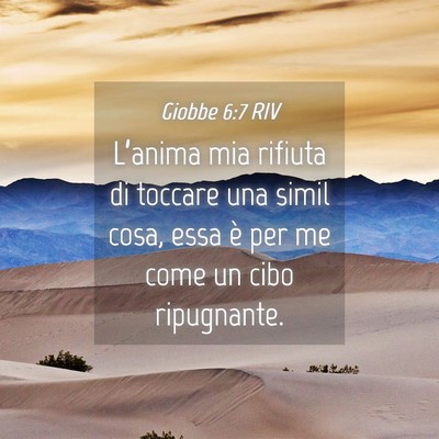 Picture 04 - Giobbe 6:7 RIV - L’anima mia rifiuta di toccare una simil cosa, - Bible Verse Picture