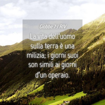 Picture 04 - Giobbe 7:1 RIV - La vita dell’uomo sulla terra è una milizia; i - Bible Verse Picture
