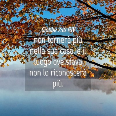 Picture 04 - Giobbe 7:10 RIV - non tornerà più nella sua casa, e il luogo ove - Bible Verse Picture