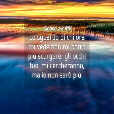 Picture 04 - Giobbe 7:8 RIV - Lo sguardo di chi ora mi vede non mi potrà più - Bible Verse Picture