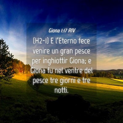 Picture 04 - Giona 1:17 RIV - (H2-1) E l’Eterno fece venire un gran pesce per - Bible Verse Picture