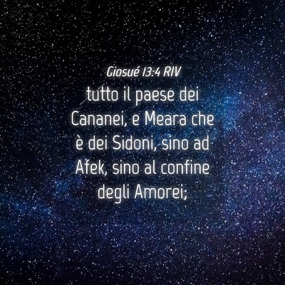Picture 04 - Giosué 13:4 RIV - tutto il paese dei Cananei, e Meara che è dei - Bible Verse Picture