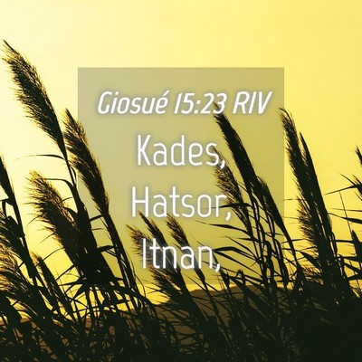 Picture 04 - Giosué 15:23 RIV - Kades, Hatsor, - Bible Verse Picture