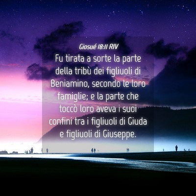 Picture 04 - Giosué 18:11 RIV - Fu tirata a sorte la parte della tribù dei - Bible Verse Picture
