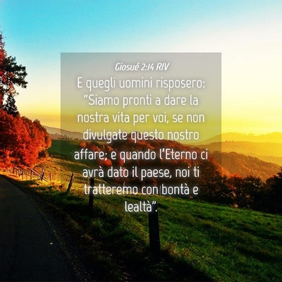Picture 04 - Giosué 2:14 RIV - E quegli uomini risposero: “Siamo pronti a dare - Bible Verse Picture
