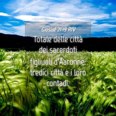 Picture 04 - Giosué 21:19 RIV - Totale delle città dei sacerdoti figliuoli - Bible Verse Picture