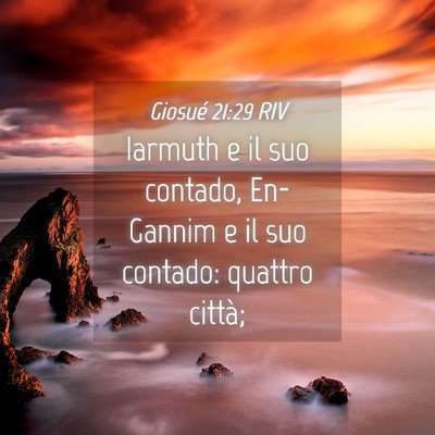 Picture 04 - Giosué 21:29 RIV - Iarmuth e il suo contado, En-Gannim e il suo - Bible Verse Picture