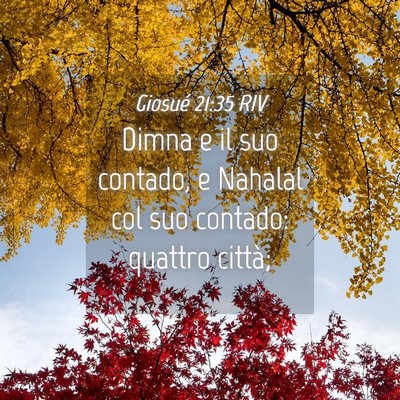 Picture 04 - Giosué 21:35 RIV - Dimna e il suo contado, e Nahalal col suo - Bible Verse Picture