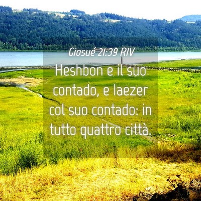 Picture 04 - Giosué 21:39 RIV - Heshbon e il suo contado, e Iaezer col suo - Bible Verse Picture