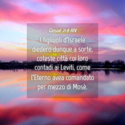 Picture 04 - Giosué 21:8 RIV - I figliuoli d’Israele diedero dunque a sorte, - Bible Verse Picture